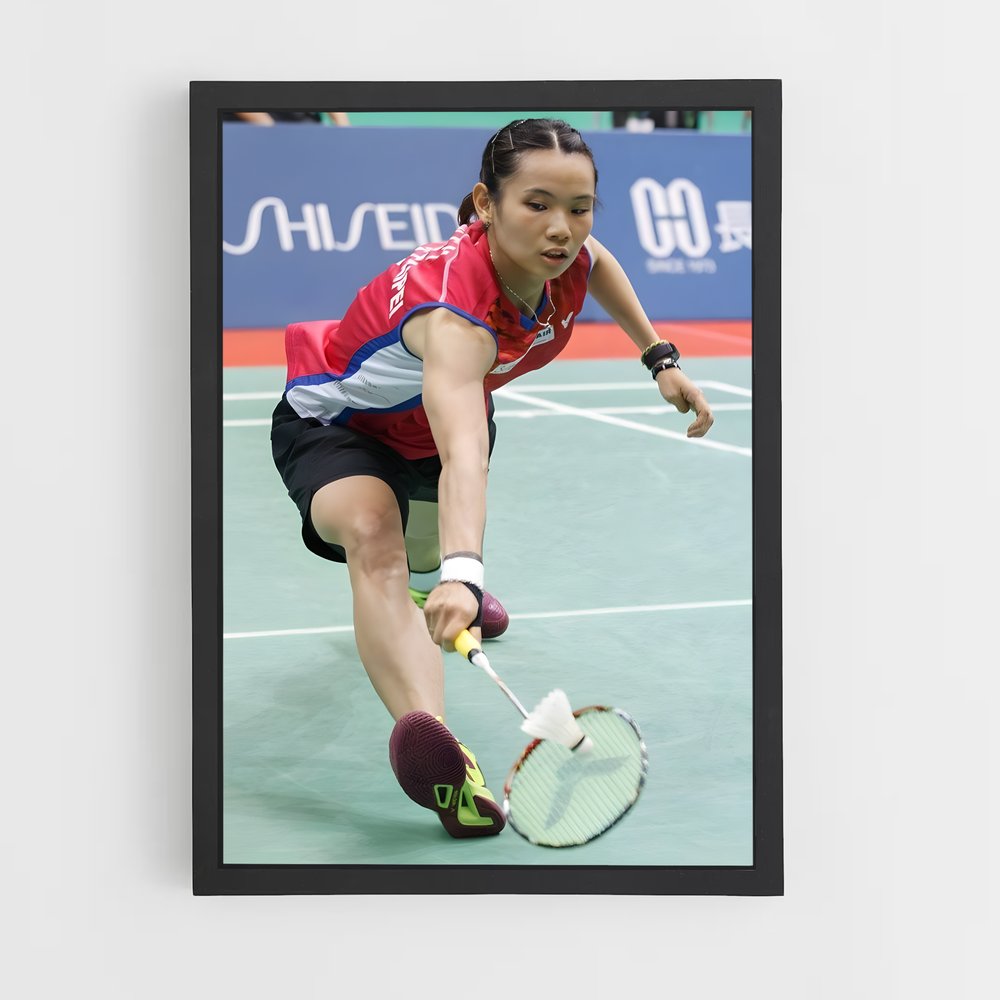Poster Ace en Rouge – affiche Badminton (vue 2)